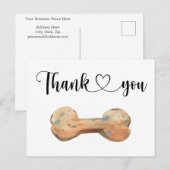 水彩犬骨オーダーメイド感謝カード ポストカード (正面/裏面)