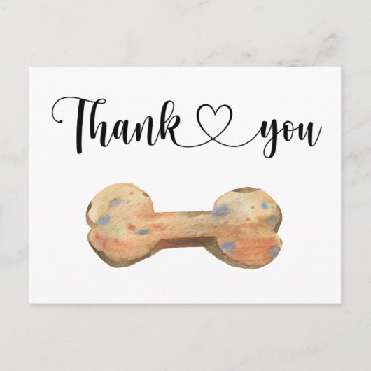 水彩犬骨オーダーメイド感謝カード ポストカード (正面)