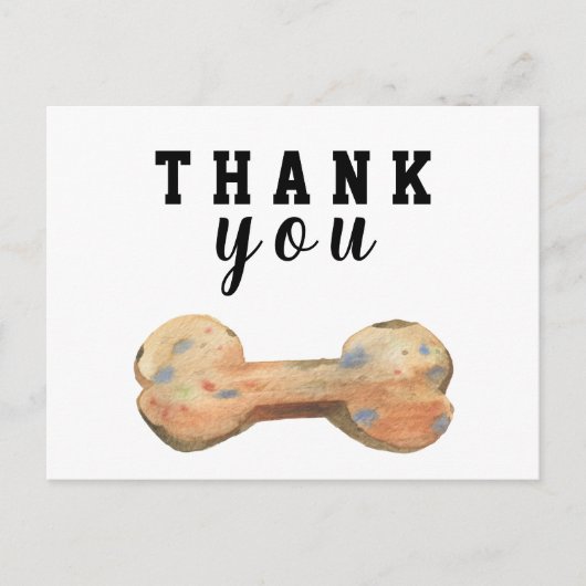 水彩犬骨 カスタム サンクスカード ポストカード (正面)