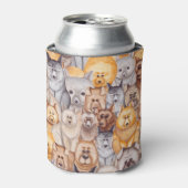 水彩犬:シームレお洒落スおもしろい 缶クーラー (缶正面)