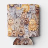水彩犬:シームレお洒落スおもしろい 缶クーラー (裏面)