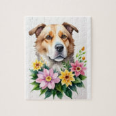 水彩犬 ジグソーパズル (縦)