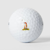 水彩狐の森の森の森林の動物の素朴なベビー ゴルフボール (正面)