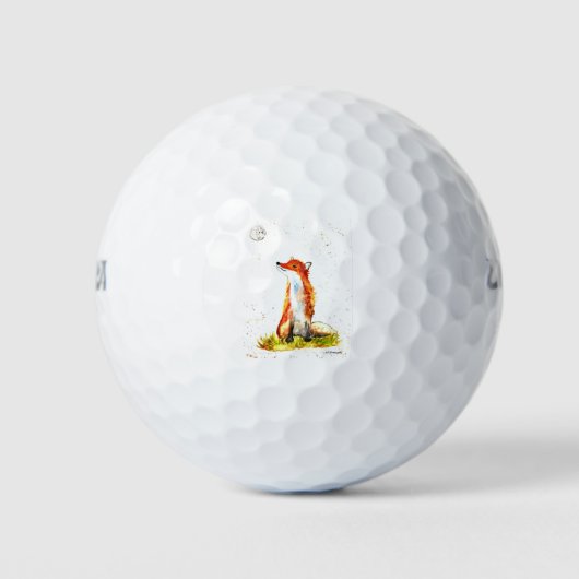 水彩狐の森の森の森林の動物の素朴なベビー ゴルフボール (正面)
