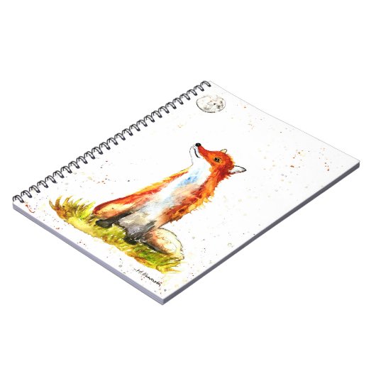 水彩狐の森の森の森林の動物の素朴なベビー ノートブック (左側)