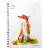 水彩狐の森の森の森林の動物の素朴なベビー ノートブック (正面)