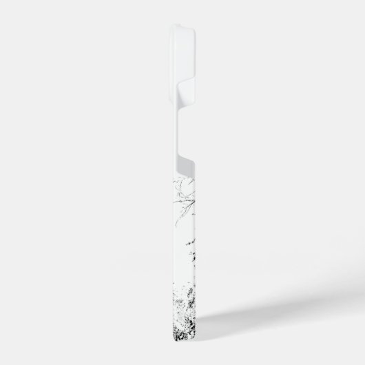 水彩狩りフクロウバードウィルディーフェ自然アート iPhoneケース (左側面)