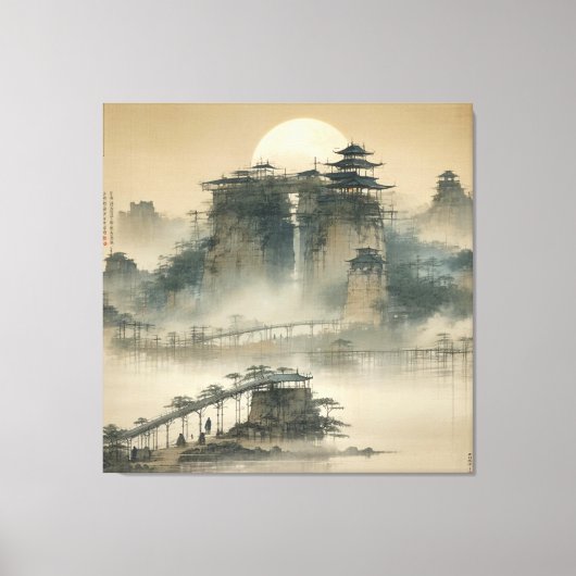 水彩独自のカスタムデザインを作成 キャンバスプリント (正面)