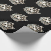 水彩狼の動物ウルフ自然アート ラッピングペーパー (角)