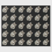 水彩狼の動物ウルフ自然アート ラッピングペーパー (フラット)