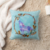 水彩狼ボホに立つスタイルリース クッション (ブランケット)