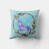 水彩狼ボホに立つスタイルリース クッション (裏面)