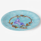 水彩狼ボホに立つスタイルリース ペーパープレート (アングル)