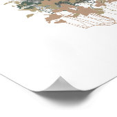 水彩狼ママとカブス動物アート ポスター (角)