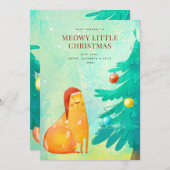 水彩猫おもしろいクリスマスカード シーズンカード (正面/裏面)