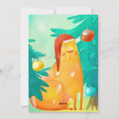 水彩猫おもしろいクリスマスカード シーズンカード (裏面)