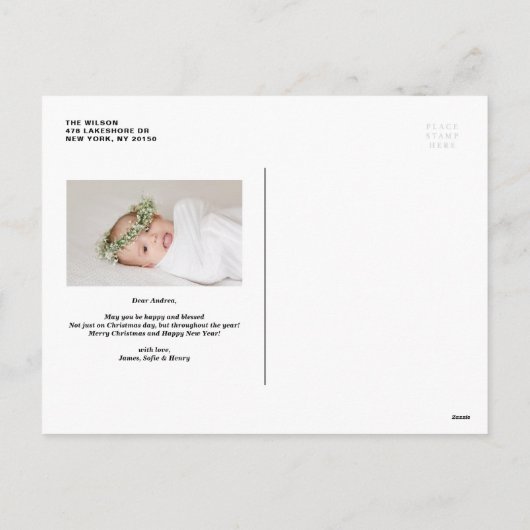 水彩猫たちがパーフェクトなクリスマスフォトホリデー シーズンポストカード (裏面)