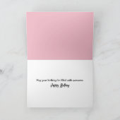 水彩猫とピンクバイク誕生日 カード (内部)