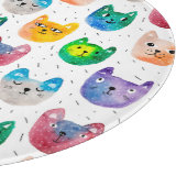 水彩猫と友人 カッティングボード (角)