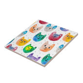 水彩猫と友人 タイル (側面)