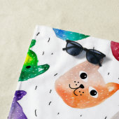 水彩猫と友人 ビーチタオル (インサイチュ)