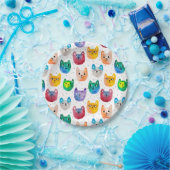 水彩猫と友人 ペーパープレート (パーティー)