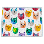 水彩猫と友人 ラージペーパーバッグ (正面)