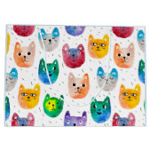 水彩猫と友人 ラージペーパーバッグ (裏面)