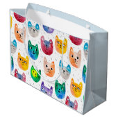 水彩猫と友人 ラージペーパーバッグ (裏面アングル)