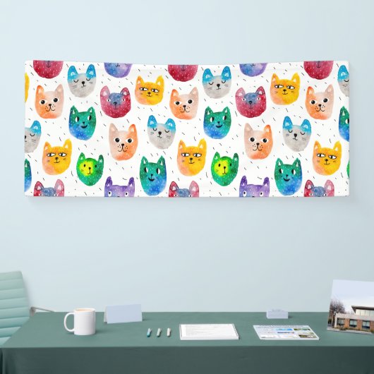 水彩猫と友人 横断幕 (トレードショー)