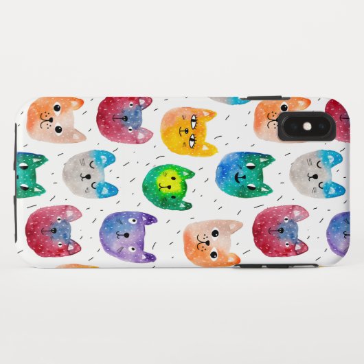 水彩猫と友人 Case-Mate iPhoneケース (裏面(横))