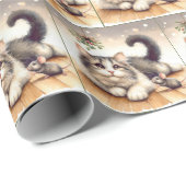 水彩猫と爪先付きマウス ラッピングペーパー (ロールコーナー)