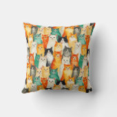 水彩猫のコラージュ クッション (裏面)