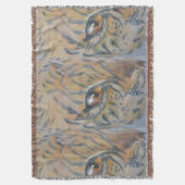 水彩猫の目とマズル スローブランケット (正面縦)