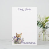 水彩猫の花カスタム文具 便箋 (スタンド正面)
