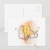 水彩猫はがき ポストカード (正面/裏面)