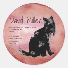 水彩猫アドレスInstagram Twitter情報 ラウンドシール