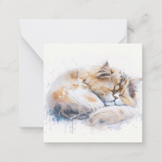 水彩猫カード ノートカード (正面)
