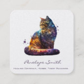 水彩猫スクエアビジネスカード スクエア名刺 (正面)