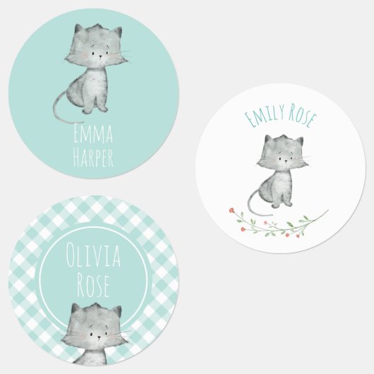 水彩猫スクール幼稚園デイサービスラベル ラベル (グループ)