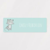 水彩猫スクール幼稚園デイサービスラベル ラベル (デザイン1)