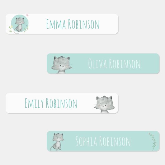 水彩猫スクール幼稚園デイサービスラベル ラベル (グループ)