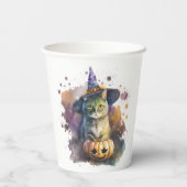 水彩猫ハロウィーン 紙コップ (裏面)