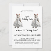 水彩猫パーフェクト誕生日パーティーの招待状 招待状 (正面)