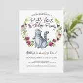 水彩猫パーフェクト誕生日パーティー 招待状 (スタンド正面)