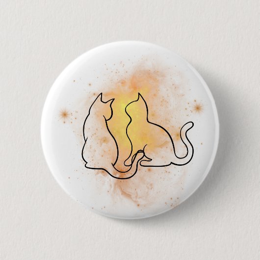 水彩猫ボタン 缶バッジ (正面)