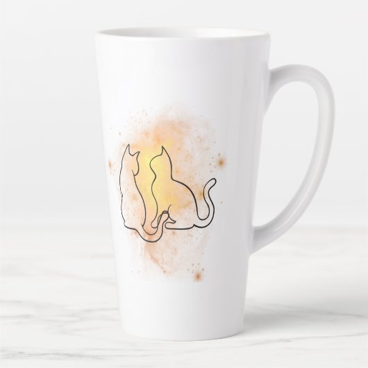水彩猫マグ カフェラテマグ (右)