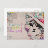 水彩猫メリークリスマスポストカード ポストカード (正面/裏面)