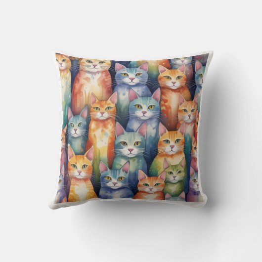 水彩猫枕 クッション (裏面)