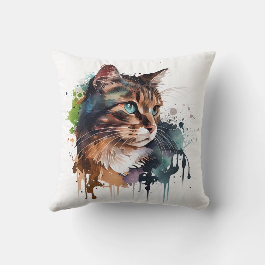 水彩猫絵画ズ クッション (裏面)